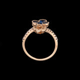 18K Yellow Gold Blue And Yellow Sapphire Flower Ring With Diamond Accents