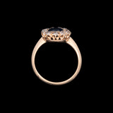 18K Yellow Gold Victorian No Heat Pailin Sapphire And Diamond Halo Fishtail Set Cluster Ring