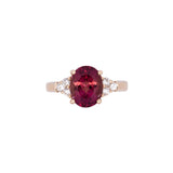14K Yellow Gold Pink Tourmaline Ring With Diamond Accents