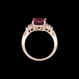 14K Yellow Gold Pink Tourmaline Ring With Diamond Accents