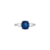 18K white Gold Ceylon Sapphire And Diamond Ring