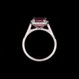 14K White Gold Pink Tourmaline And Diamond Halo Ring