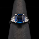 Platinum Art Deco Burma Sapphire And Diamond Ring