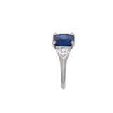 Platinum Art Deco Burma Sapphire And Diamond Ring