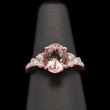 14K Rose Gold Oval Morganite And Diamond Ring