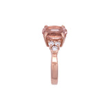 14K Rose Gold Oval Morganite And Diamond Ring