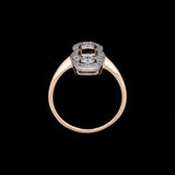 18K Yellow And White Gold Ruby And Diamond Shield Ring