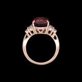 14K Yellow Gold Pink Tourmaline And Diamond Ring
