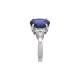 14K White Gold Oval Tanzanite And Diamond Ring