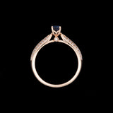 14K Yellow Gold Oval Purple Sapphire And Diamond Ring