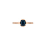 14K Yellow Gold Bezel Set Oval Blue Sapphire Ring