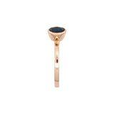 14K Yellow Gold Bezel Set Oval Blue Sapphire Ring