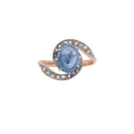 Cabochon Sapphire And Rose Cut Swirl Ring