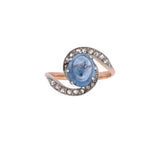 Cabochon Sapphire And Rose Cut Swirl Ring