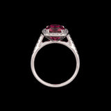 14K White Gold Pink Tourmaline And Diamond Halo Ring