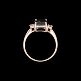 14K Yellow Gold Green Tourmaline And Diamond Ring