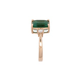 14K Yellow Gold Green Tourmaline And Diamond Ring