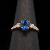 14K Yellow Gold Ceylon Sapphire And Diamond Ring
