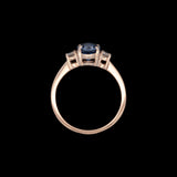 14K Yellow Gold Ceylon Sapphire And Diamond Ring