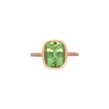 14K Yellow Gold Bezel Set Burmese Peridot Ring