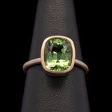 14K Yellow Gold Bezel Set Burmese Peridot Ring