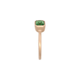 14K Yellow Gold Bezel Set Tsavorite Garnet Ring With Matte Finish