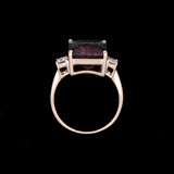 14K Yellow Gold Watermelon Tourmaline Ring With Diamond Accents