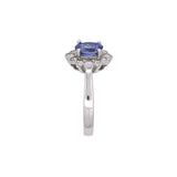 14K White Gold Tanzanite And Diamond Halo Ring
