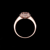 14K Rose Gold Morganite And Diamond Halo Ring