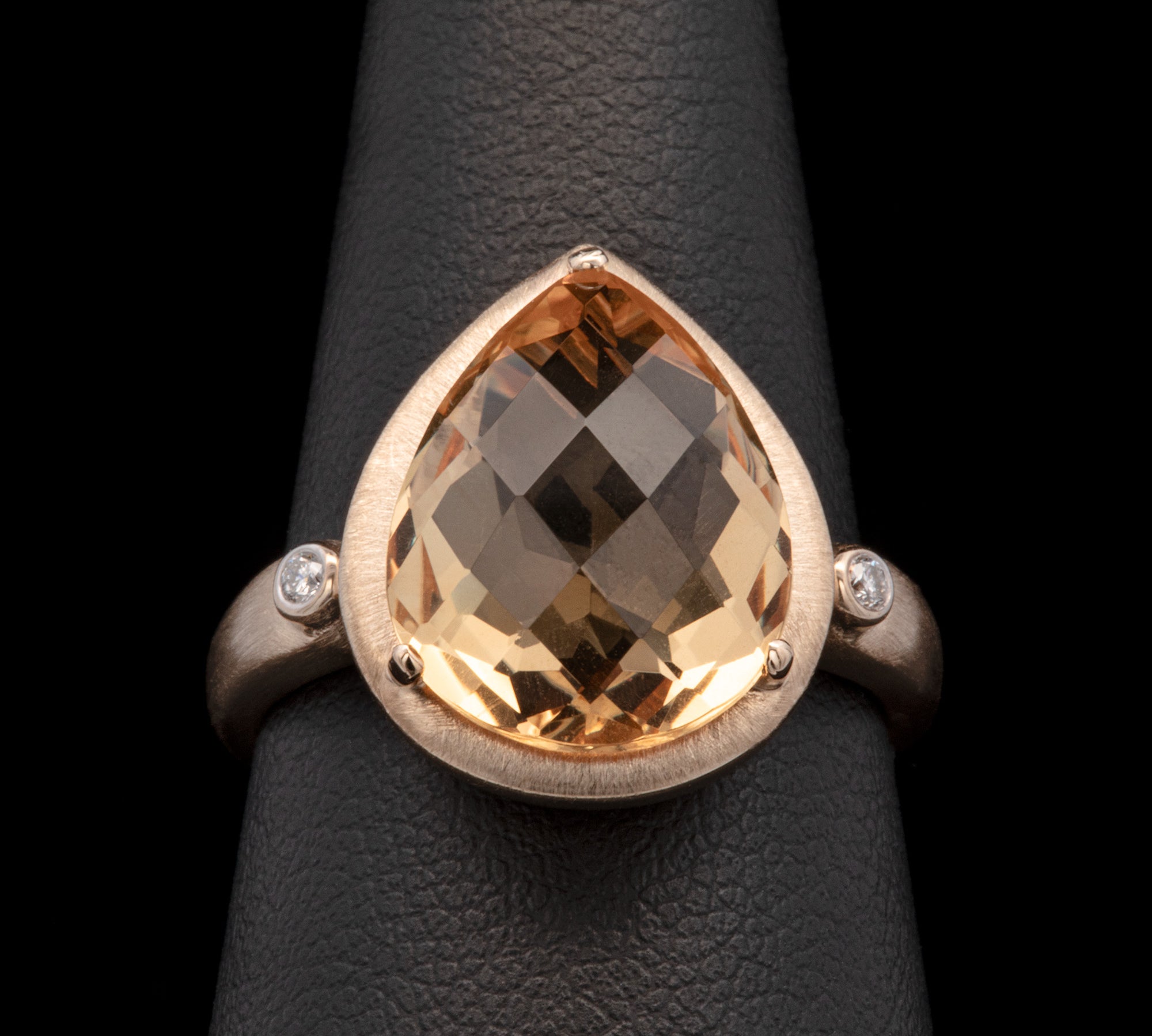 14K Yellow Gold Citrine And Diamond Accent Ring