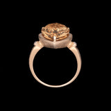 14K Yellow Gold Citrine And Diamond Accent Ring