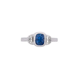 Platinum Three Stone Sapphire And Diamond Ring