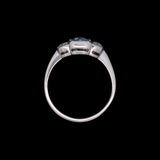 Platinum Three Stone Sapphire And Diamond Ring