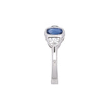 Platinum Three Stone Sapphire And Diamond Ring