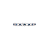 18K White Gold Sapphire and Diamond Shared Prong Band