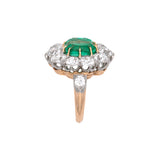 Platinum And 18K Yellow Gold Victorian Colombian Emerald And Diamond Ring