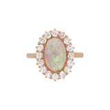 18K Yellow Gold Tiffany & Co. Oval Opal And Diamond Halo Ring