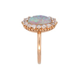 18K Yellow Gold Tiffany & Co. Oval Opal And Diamond Halo Ring