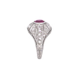 Platinum Art Deco Burma Ruby And Diamond Chased Engagement Ring