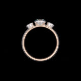 Platinum And 18K Yellow Gold Bezel Set Blue And White Diamond Ring