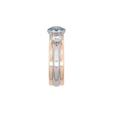 Platinum And 18K Yellow Gold Bezel Set Blue And White Diamond Ring