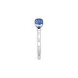 Platinum Oval Ceylon Sapphire Half Bezel Set Ring