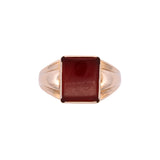 14K Yellow Gold Bezel Set Square Carnelian Ring