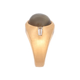 18K Yellow Gold Chrysoberyl Cats Eye And Diamond Ring