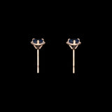 14K Yellow Gold Ceylon Blue 0.63ctw Sapphire And Diamond Halo Stud Earrings