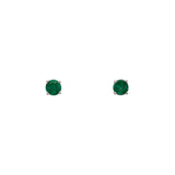 14K White Gold 0.61ctw Emerald Stud Earrings