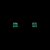 14K White Gold 0.61ctw Emerald Stud Earrings