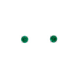 14K White Gold 0.68ctw Emerald Stud Earrings