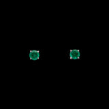 14K White Gold 0.68ctw Emerald Stud Earrings