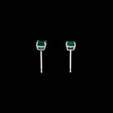 14K White Gold 0.68ctw Emerald Stud Earrings